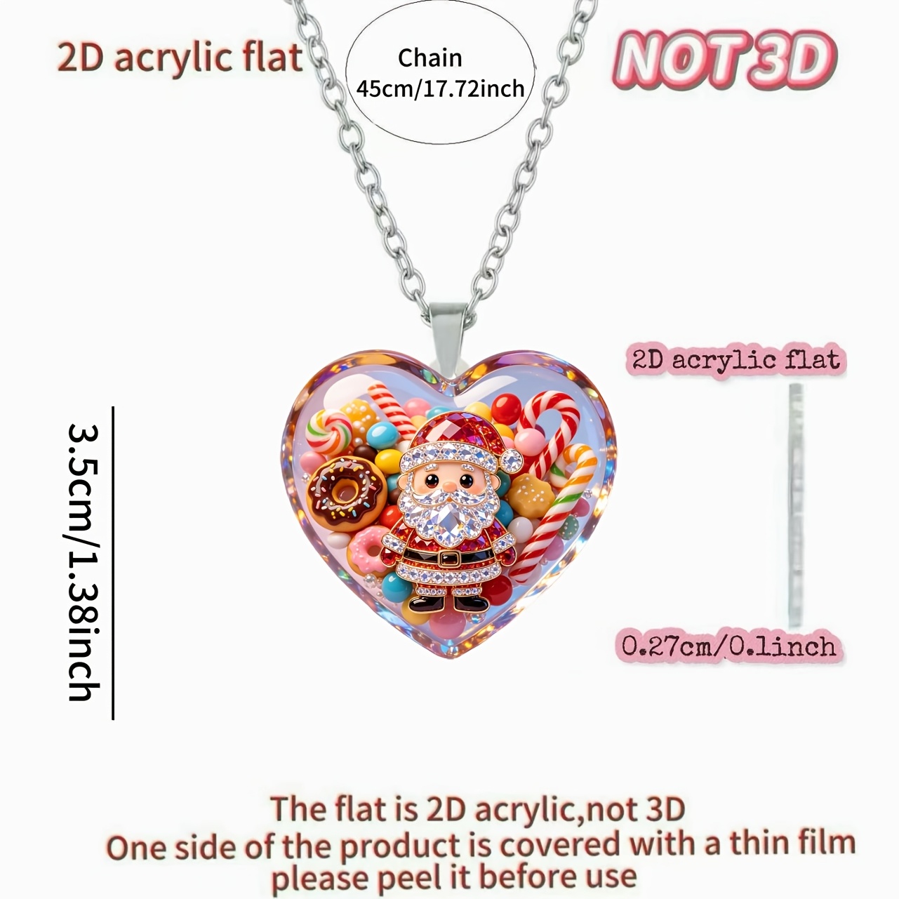 Acrylic Mouse with Crown Pattern Necklace for Women